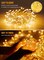 Solar Lights for Outside, 9.8Ft 120 LED Solar String Lights Outdoor Waterproof, 8 Modes Firecracker Balcony Lights for Tree Patio Christmas Party Wedding Decor (Warm White)